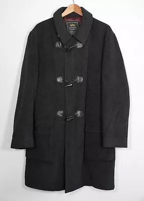 Men's ALPHA INDUSTRIES Wool Blend Horn Toggle / Zip Duffle Coat 2XL EUC • $89.99