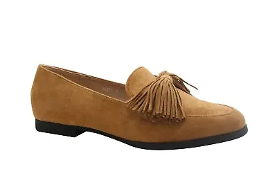 £12.95 • Buy Womens Tassels Bow Loafers Ladies Fringe Flats Office Pumps School Shoes Size