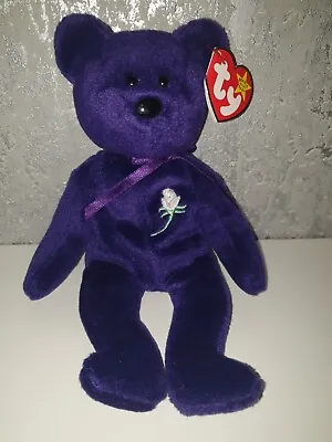 £39.99 • Buy Ty Beanie Baby Princess Diana Bear 1st Edition Indonesia PVC Pellets No Space
