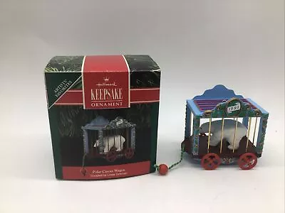 Vintage 1991 Hallmark Keepsake Polar Circus Wagon Ornament QX439-9 • $8.09