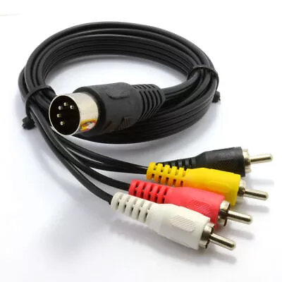 1m 5 Pin Male Din Plug To 4 X RCA Phono Male Plugs Audio Cable [007352] • £3.45