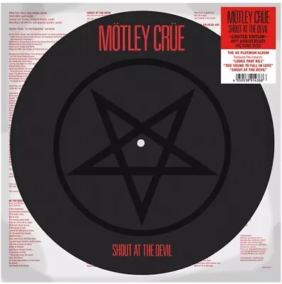 Motley Crue - Shout At The Devil Vinyl Limited Edition US Release Picture Disc • $43.35