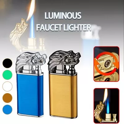 £7.46 • Buy Dual Flame Lighter Dragon Metal Windproof Refillable Torch Gas Butane B
