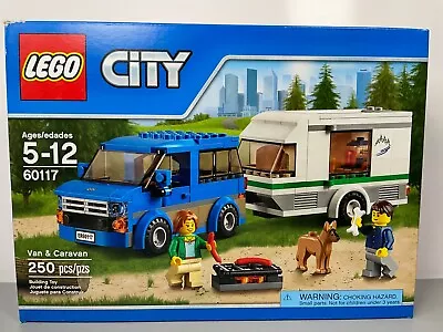 LEGO City 60117 Van & Caravan 250 Pcs - 2 Minifigures - Blue SUV Camper Dog • $85.47