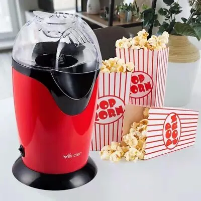 £14.99 • Buy Popcorn Maker Healthy Electric Hot Air Popper Machine 1200 W Red/Black