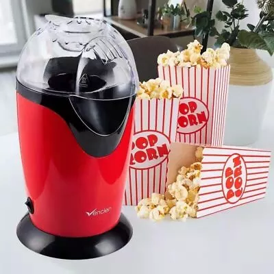 £14.99 • Buy Popcorn Maker Healthy Electric Hot Air Popper Machine 1200 W Red/Black