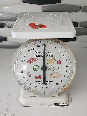 American Family Kitchen Scale-Vintage Retro 70's - 25lbs - White - Works • $24.99