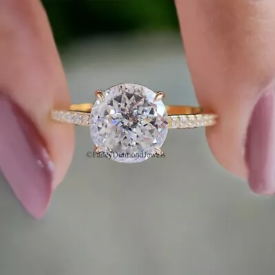 Vintage Style Engagement Ring 2.15 TW Portuguese Cut Moissanite Ring FD69 • $360