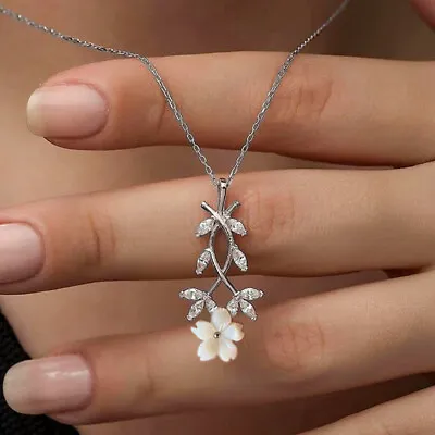 Elegant 925 Silver Filled Necklace Pendant Women Cubic Zircon Wedding Jewelry • $2.57