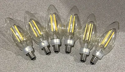 6 Pack GE Daylight LED B11C Candelabra Base Bulbs 60W EQ 5W Decorative Candle • $9.95