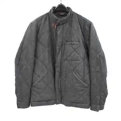 J. Crew Sussex Diamond Stitched Quilted Grey Zip Jacket L Cotton Primaloft Coat • $40.50