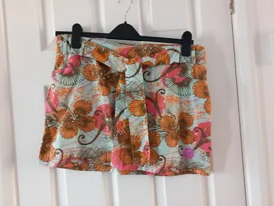 £4.99 • Buy Rip Curl Size 42 Tropical Print Cotton Mini Length Skirt 34  Waist 14.5  Length 