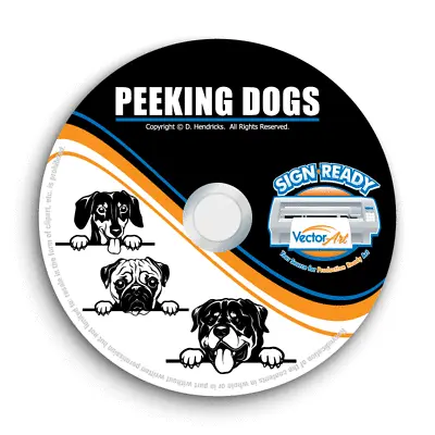 Peeking Dogs Clipart-vector Clip Art-vinyl Cutter Plotter Images-eps Graphics Cd • $39.95