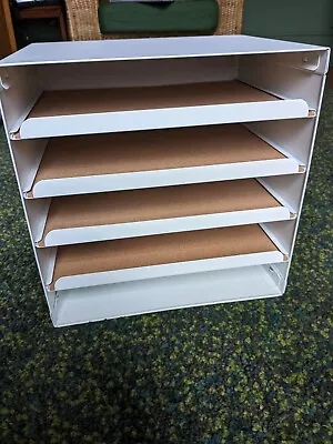 Kvissle Letter Tray (IKEA) - White Metal With 4 Pull Out Drawers • £8