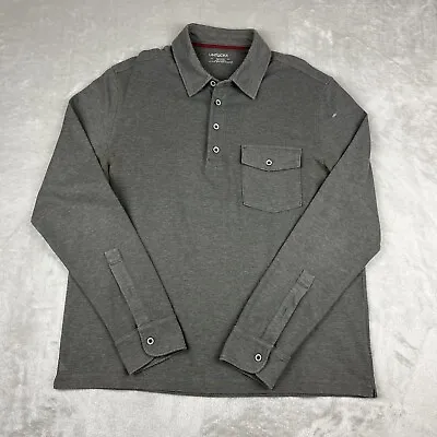 UNTUCKit Matthieu Polo Shirt Mens Medium Long Sleeve Gray Golf Pocket Stretch • $10.99