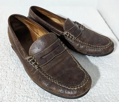 Martin Dingman Shoes Bill Brown Water Buffalo Leather Penny Loafer Mens Sz 11 W • $59.99