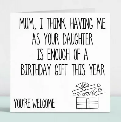 Personalised Funny Happy Birthday Card Gift For Her Mum Mummy Mam Mother Mom 160 • £3.49