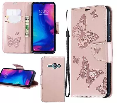 Galaxy J1 Ace Sm J110 Wallet Case Embossed Pu Leather Twin Butterfly • $7.50