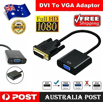 $12.99 • Buy DVI-D Male To VGA Female 1080p  Adapter For Desktop, Notebook And DVI-D Output 