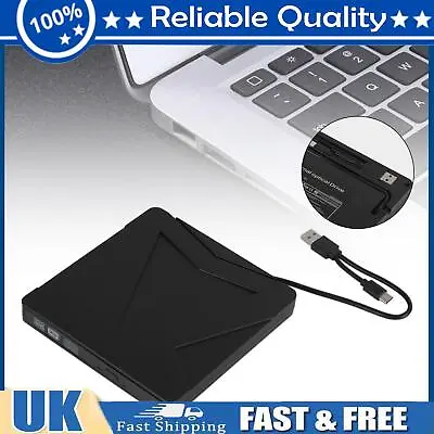 USB Type-C 7 IN 1 External Ray Disc Writer Reader CD DVD Drive USB 3.0 A1 • £26.39