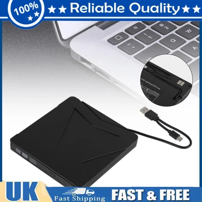 USB Type-C 7 IN 1 External Ray Disc Writer Reader CD DVD Drive USB 3.0 A1 • £26.39