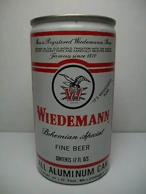 Vintage WIEDEMANN Bohemian Beer ~ 12 Oz. Aluminum Pull Tab • $8.99