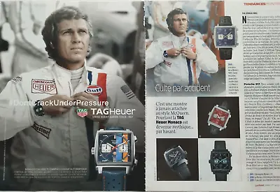 Tag Heuer 1960-70's Vintage Watches Print Ad  2PG !! Steve Mcqueen • £10.62