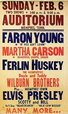 ELVIS PRESLEY Concert Poster - Ellis Auditorium Memphis 1955 - Reprint • $8.70