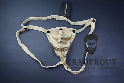 N2N Bodywear Men Beige Color Titan Nylon Swim Gym Jockstrap Underwear M L XL • $67.50