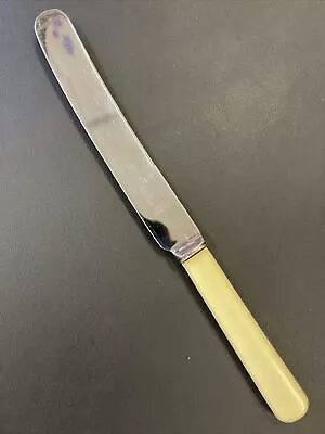 Vintage George Hulley Stainless Steel Knife With Faux Bone Handles - Single • $12.50