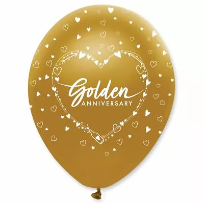 Golden Wedding Party Balloons Party Decorations 50th Anniversary Balloons X 6 • £3.50