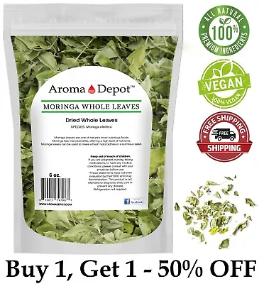 6oz Moringa Dried Leaves Pure Natural Oleifera Leaf Hoja Moringa Non-GMO • $8.99