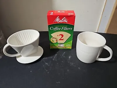 Ceramic Coffee Filter Pour Over With Starbucks Ceramic Cup And Filters D31 • $45