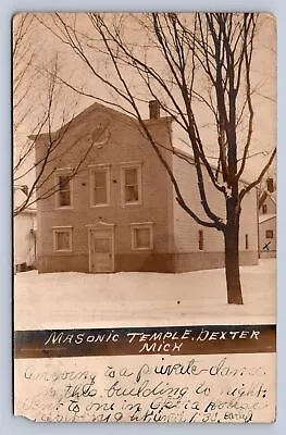 J97/ Dexter Michigan RPPC Postcard C1910 Masonic Temple  166 • $32.20