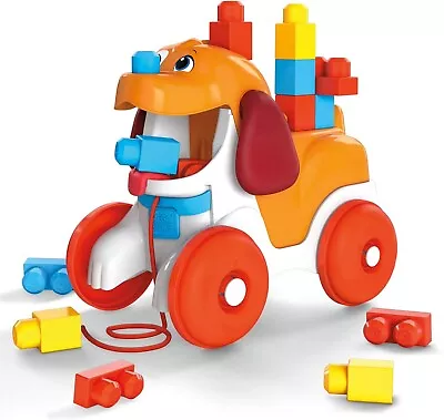 Mattel Toys Mega Bloks Pull Along Puppy With Rope. Ages 1+ Poops Out Blocks • £17.95