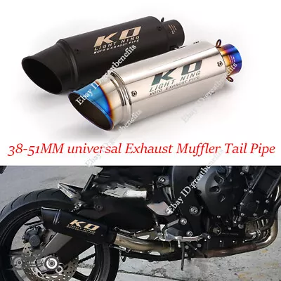 Slip-On 51MM Motorcycle Exhaust Muffler Tail Pipe Stainless Steel With DB Killer • $65.70