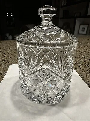 Vtg.  Crystal Glass Jar  Canister W/Lid • $20
