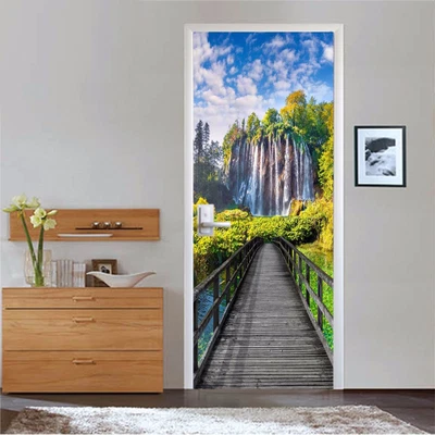 £58.69 • Buy 3D Falls Bridge 72 Door Wall Mural Photo Wall Sticker Decal Wall AJ WALLPAPER AU