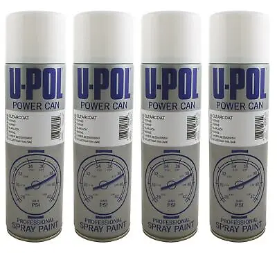 U-Pol Power Can Clear LACQUER 500ml Aerosol Powercan CLEARCOAT Upol X4 Pack • $29.88