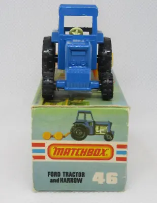 Matchbox Superfast No46 Ford Tractor & Harrow - WITHOUT 'FORD' CAST - Mint/Boxed • £45