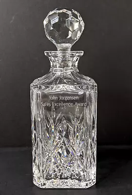 Square Decanter Stopper Lead Crystal Leaded Glass Whiskey Spirits Vintage AWARD • $29.99