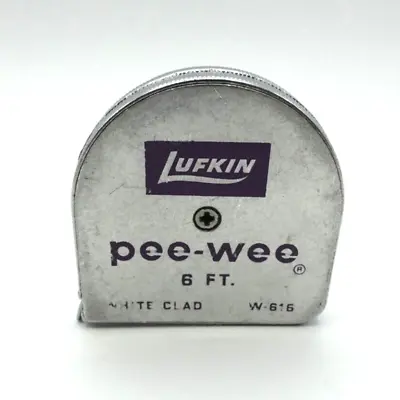 Vintage Lufkin Pee Wee Tape Measure White Clad W-616 6 Feet • $7.99