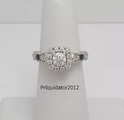 Authentic Vera Wang 3/4CT Diamond Halo Engagement Wedding Ring 14K White Gold • $799.99