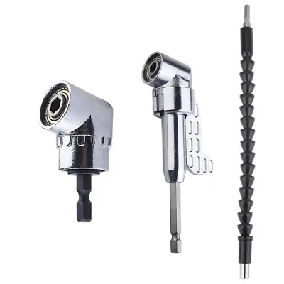 3Pc 105 Degree Right Angle Drill Attachment&Soft Shaft Kit For Screwdriver&Drill • $9.98