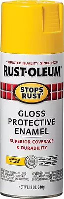 7747830 Stops Rust Spray Paint 12 Oz Gloss Sunburst Yellow • $12.99