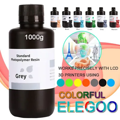 $27.99 • Buy ELEGOO Photopolymer 3D Printer Rapid Resin LCD UV-Curing Resin 405nm Standard