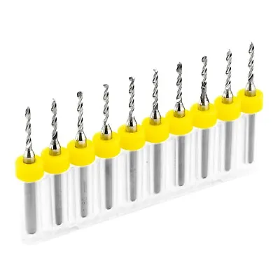 10pcs 1.6mm Micro Tungsten Carbide Twist Drill Bit PCB For Dremel Rotary CNC • $11.25