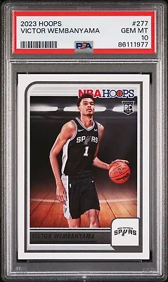 Victor Wembanyama 💎 PSA 10 Rookie Card 2023 NBA Hoops #277 • $65.95