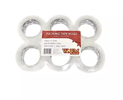 72 Rolls Carton Sealing Clear Packing Tape Box Shipping - 2 Mil 2  X 110 Yards • $89.99