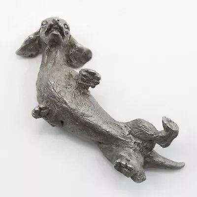 PEWTER Dachshund Weiner Dog Laying Down - Spoontiques 2  Metal Animal Miniature • $15.99